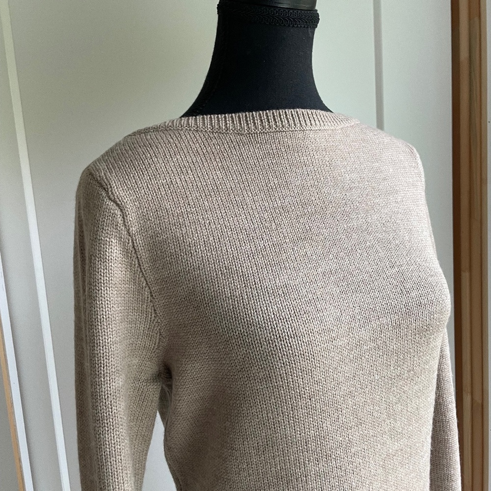 Ralph Lauren Sweater Dress NWT Beige Cotton Knit